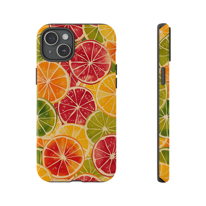 Citrus Burst Vibrant Color Pattern iPhone 13 14 15 16 Pro Max Plus Case Wireless Charging Compatible Tough Cases Protection, Magnetic Phone Case for iPhone Classic Series