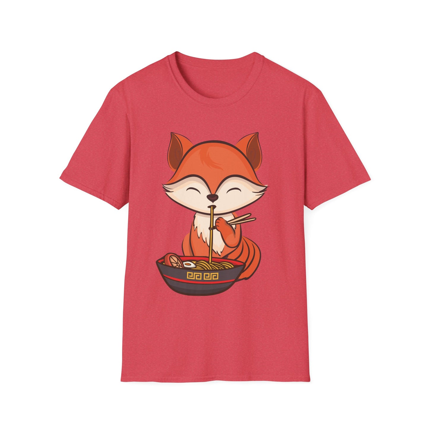 Fox Eating Ramen Kawaii Tee Japanese Cute Lovely Tank Top Men Women