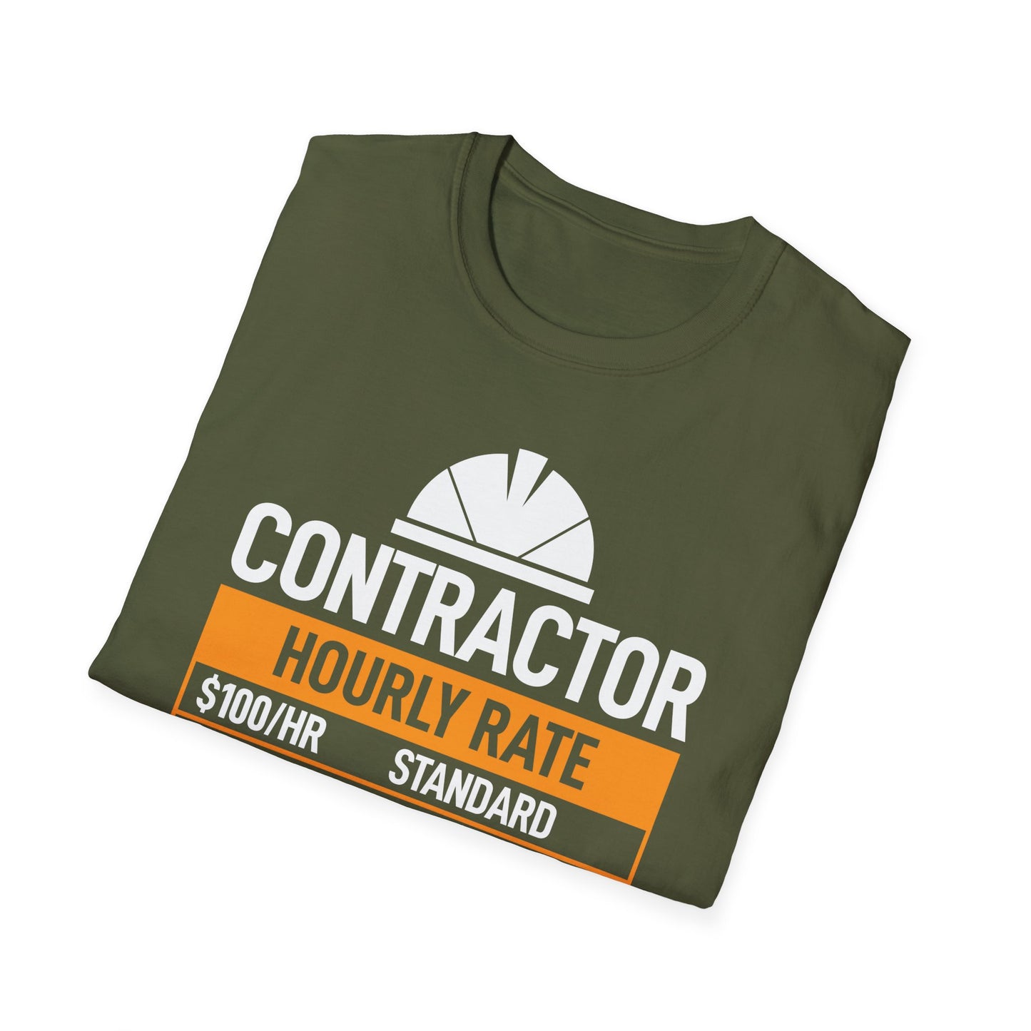 Funny Contractor Hourly Rate Price Chart Contractor Sarcastic Gift T-Shirt