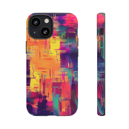 Glitch Art Pattern  iPhone 13 14 15 16 Pro Max Plus Case Wireless Charging Compatible Tough Cases Protection, Magnetic Phone Case for iPhone Classic Series