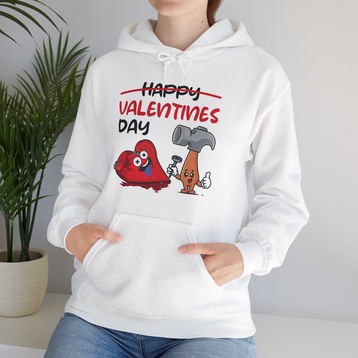 Funny Anti Valentines Day Gift Carpentor Cupid Heart Hammer Nails Hoodie For Men Women Hoodie