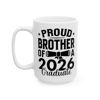 Retro Graduation Proud Brother Of A 2026 Graduate Senior Coffee Mug For Men Womens