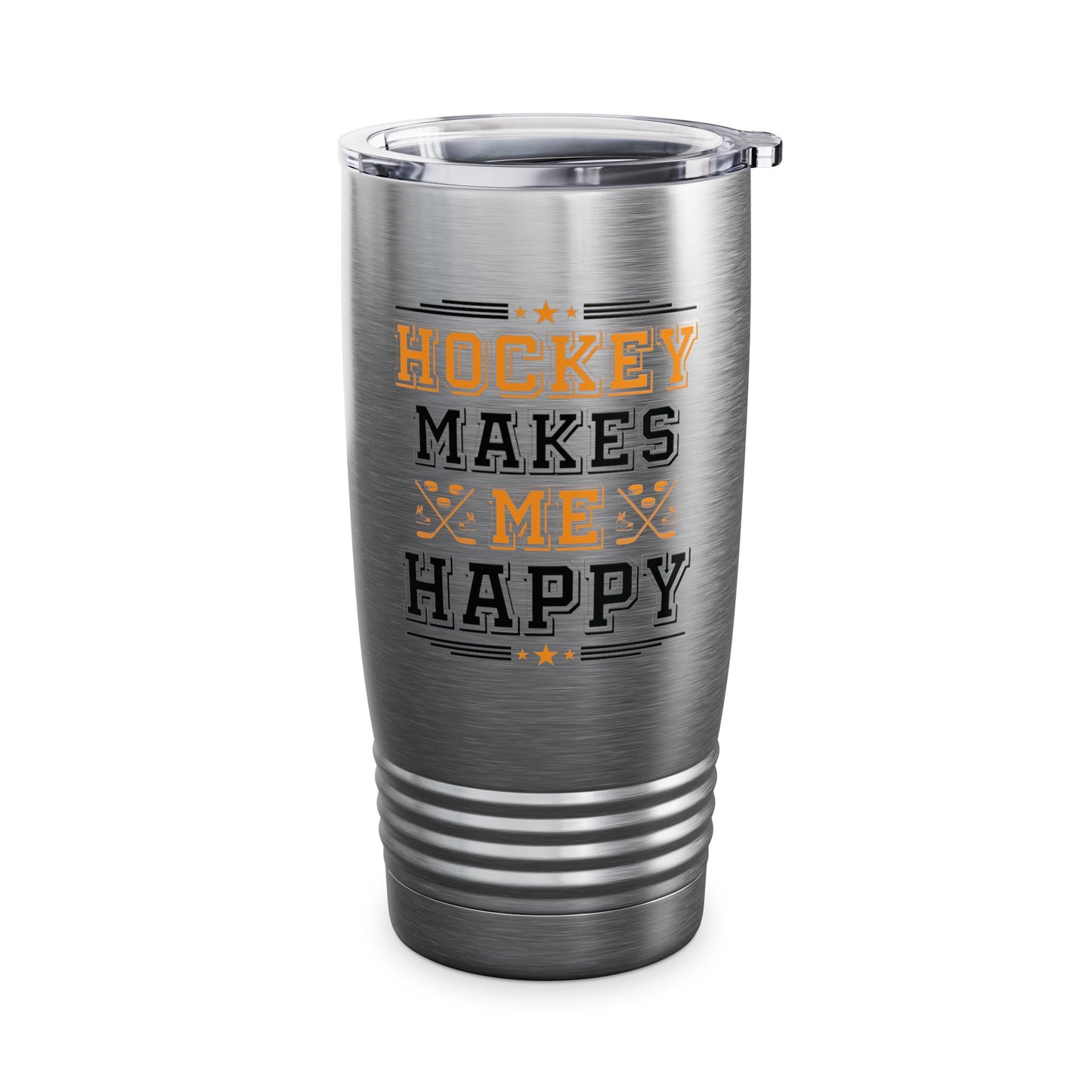 Hockey Makes Me Happy Funny Ice Hockey Fan Tumbler For Men Women Tumbler