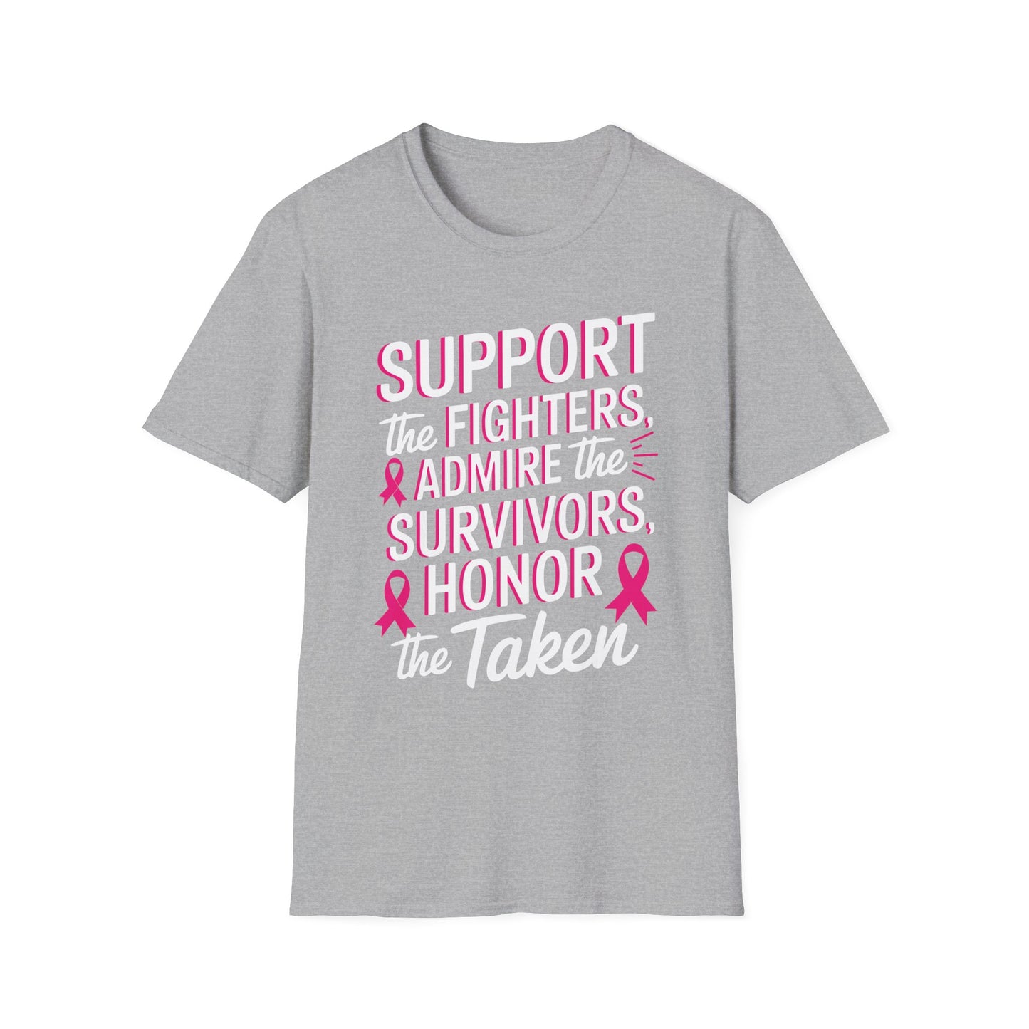Breast Cancer Awareness Support Fighters Admire Survivors T-Shirt For Men Women