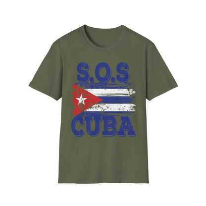 SOS Cuba Cuban Flag Shirt Man Cuban T-Shirt for Men Women