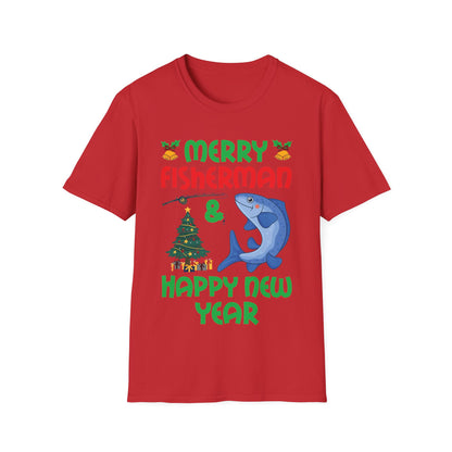 Funny Bass Fishing Merry Fishmas And Happy New Year Christmas Xmas T-Shirt