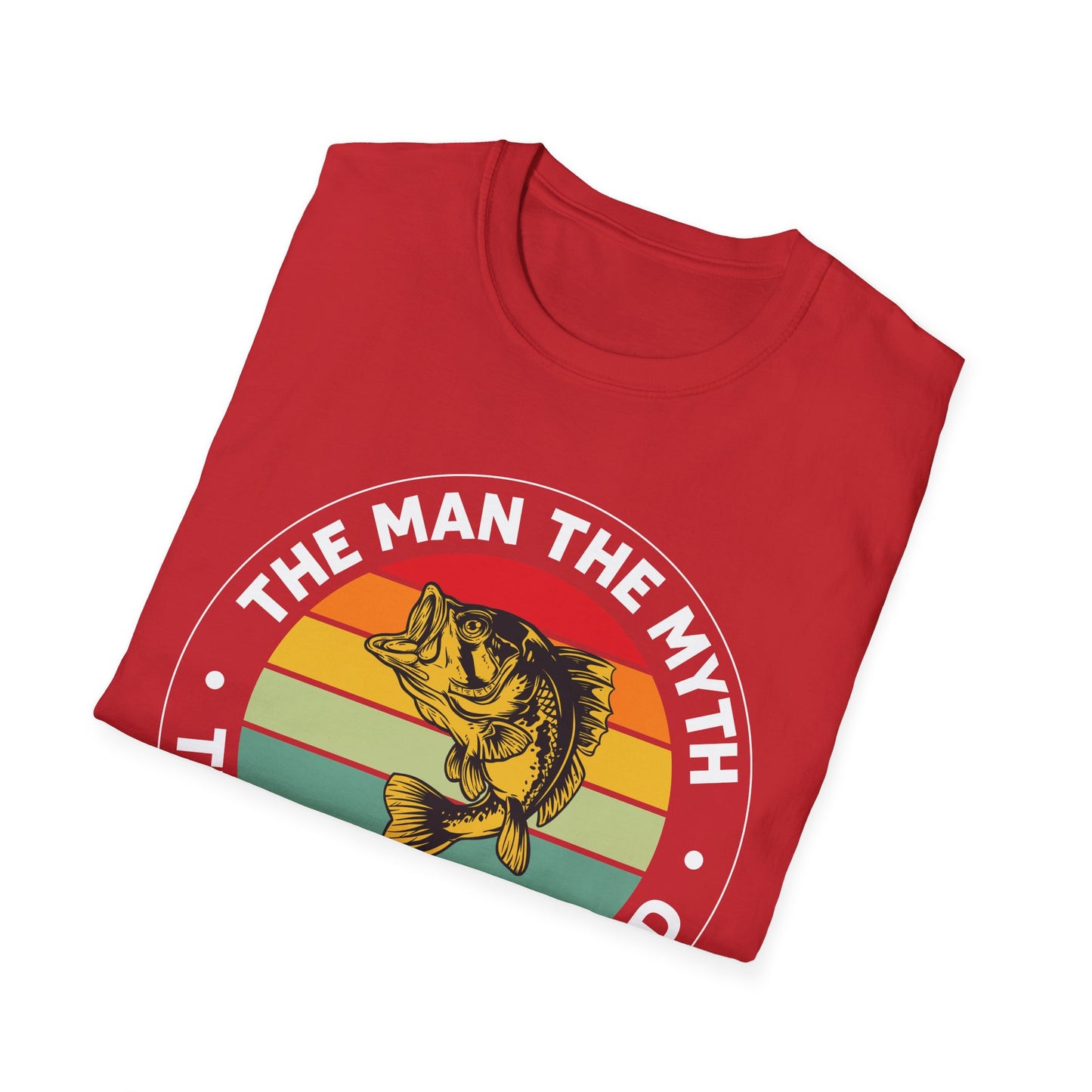 Mens Dad Man The Myth The Fishing Legend Fisherman Vintage Bass Fishing T-Shirt