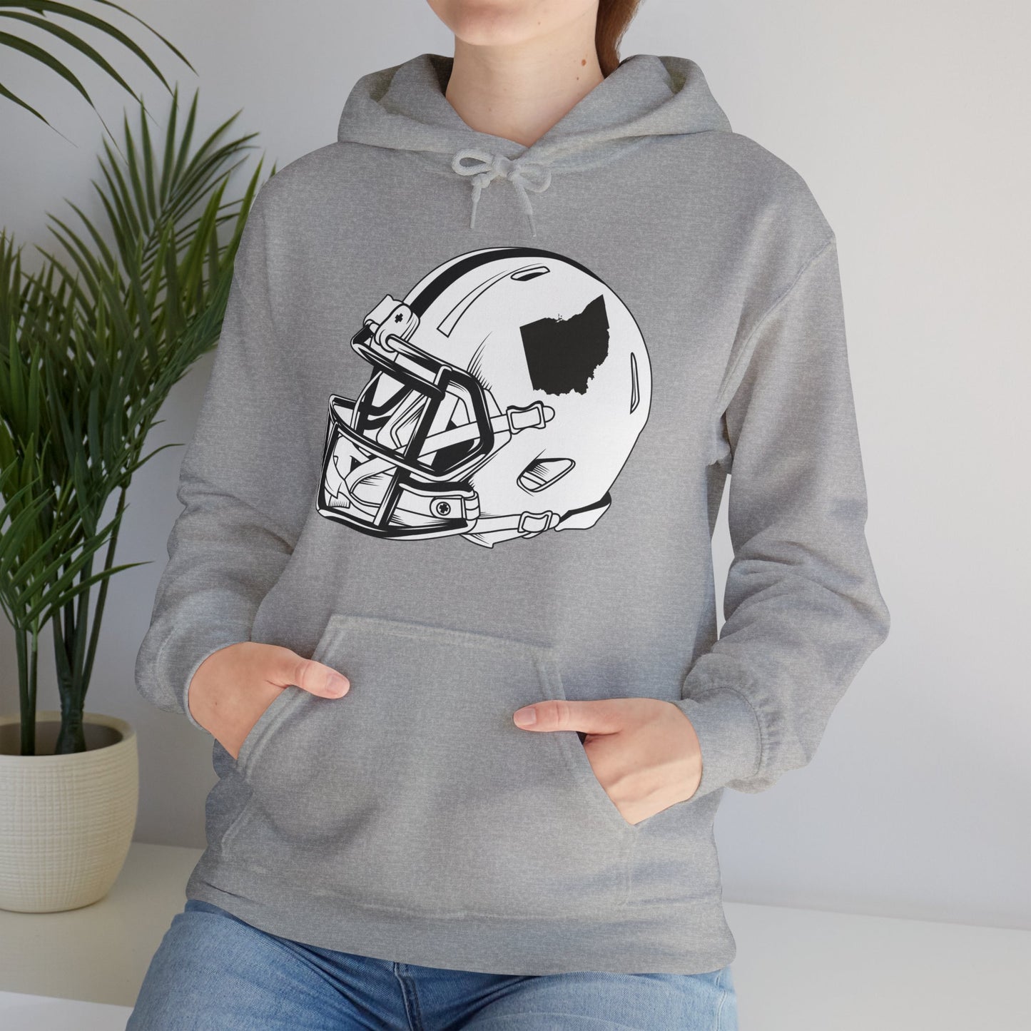 Vintage Football Helmet Hoody State of Ohio American Football Distressed Hoodie Men Women