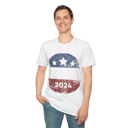 Trump 2024 Retro Campaign Button Re Elect President Trump T-Shirt For Men Women T-Shirt