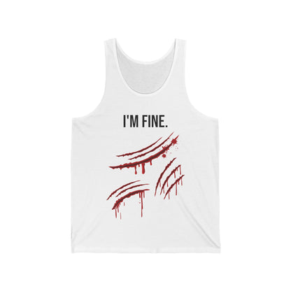 Tiger Claws I'm Fine Bloody Zombie Scary Halloween Costume  Tank Top Men Women