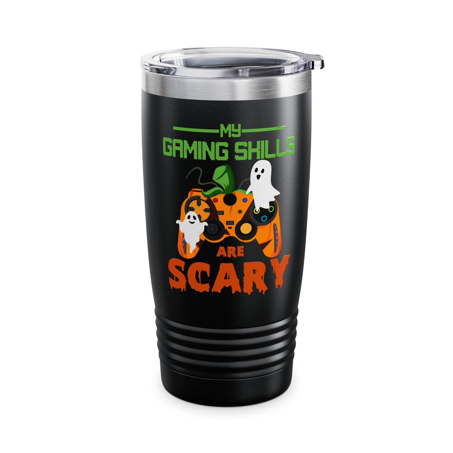 My Gaming Skills Are Scary Halloween Pumpkin Gaming Controller Tumbler For Gamers