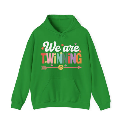 We're Twinning With My Bestie Twin Day Spirit Week Retro 70s Hoodie For Men Women