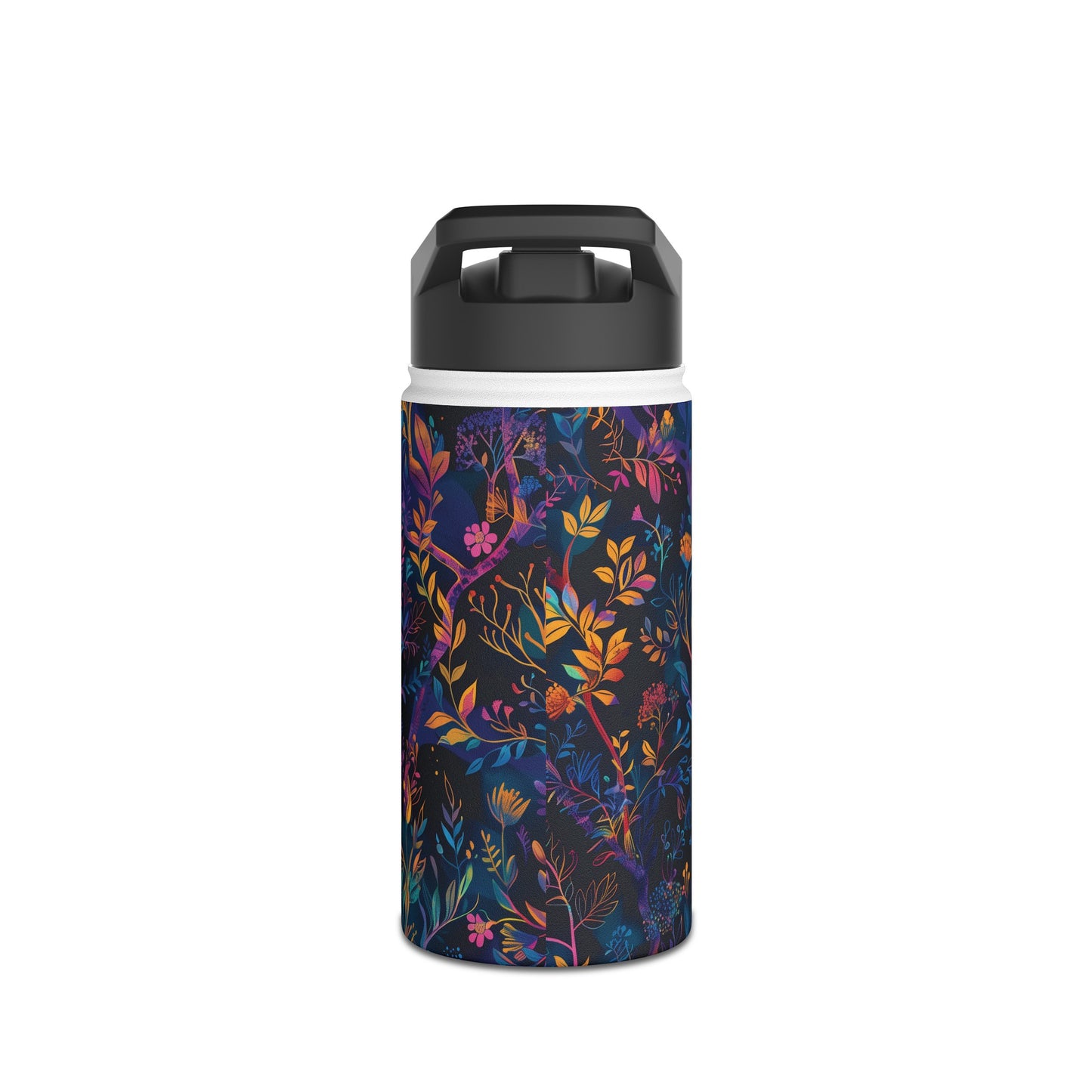 Mystical Forest Pattern Stainless Steel Water Bottle with Twist-on Lid and Double-Wall Vacuum Insulation