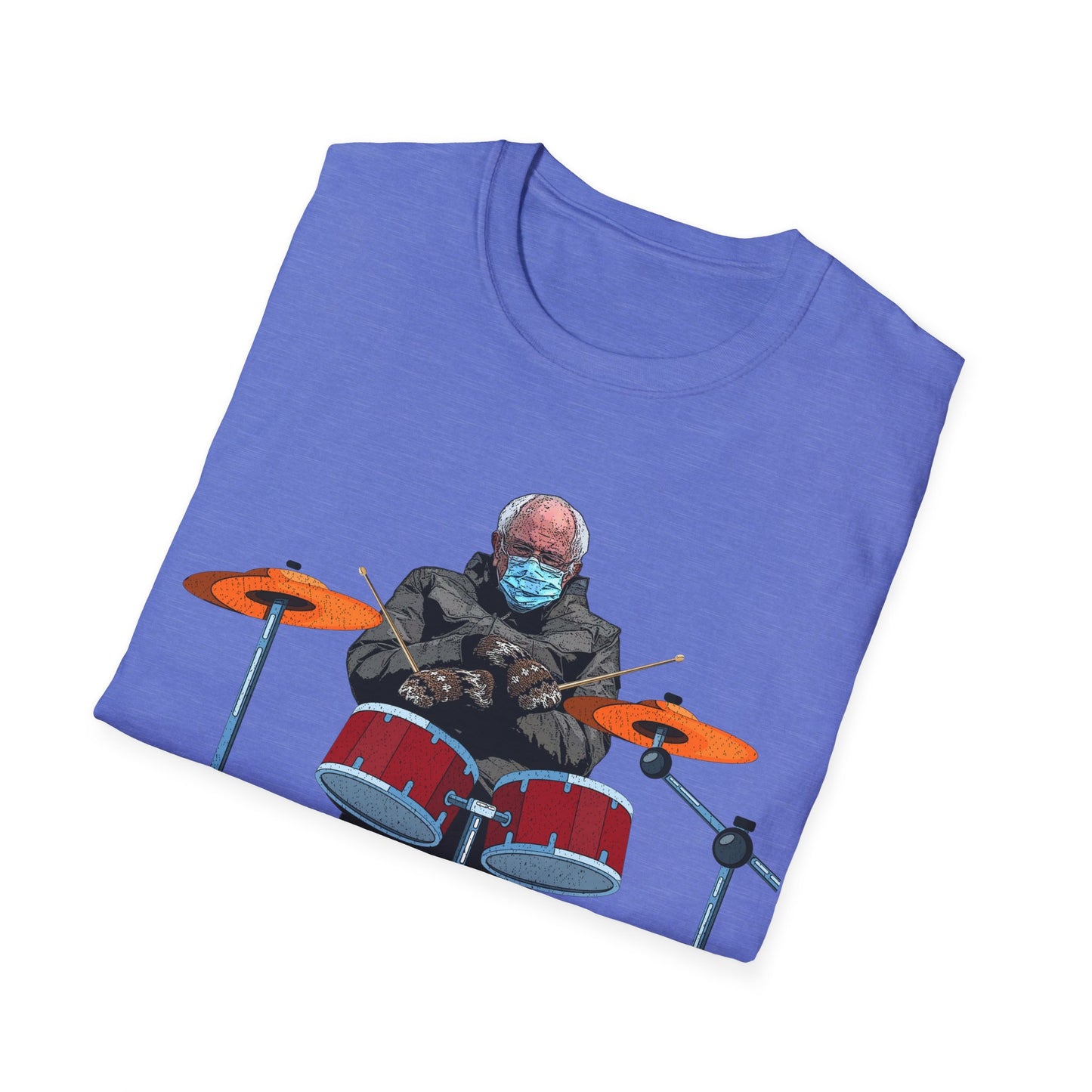 Bernie Sanders Drummer Inauguration Mittens Meme Sitting Drums T-Shirt