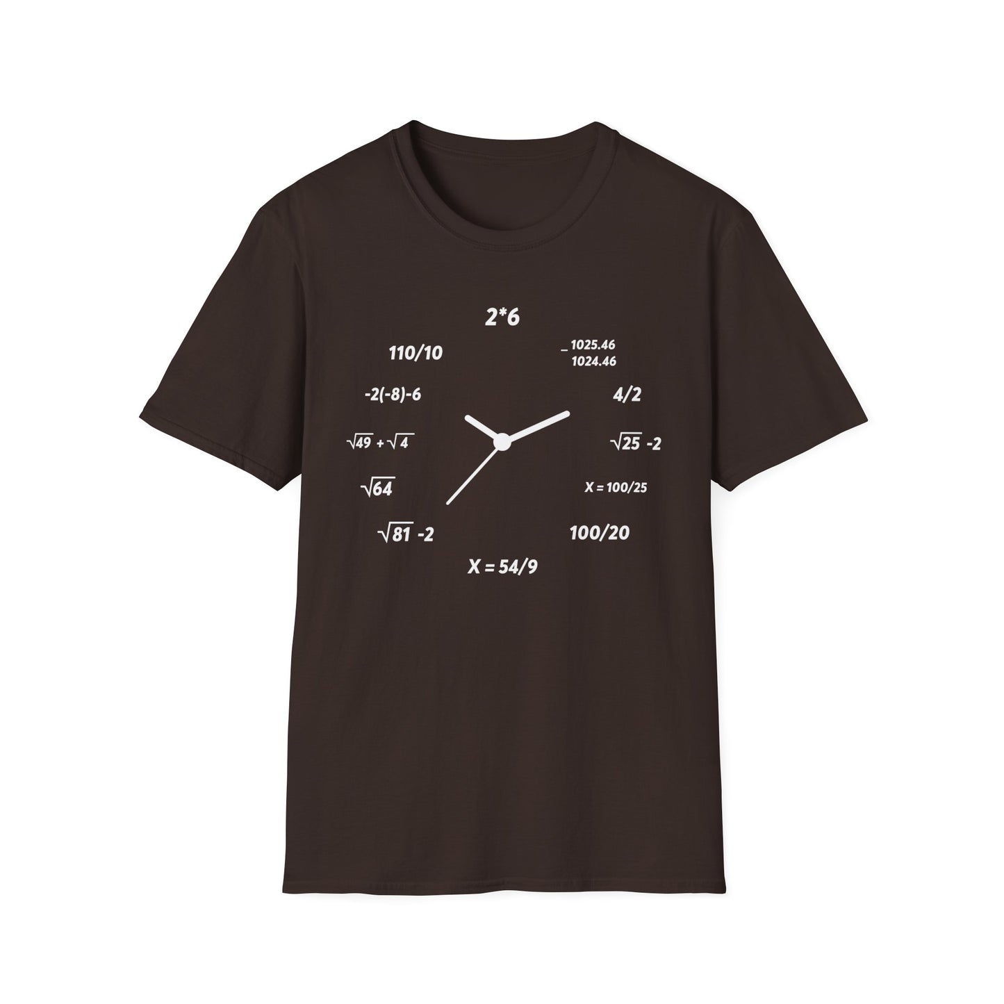 Funny Creative Clock Math Time Mathematics Nerd Nerdy T-Shirt Men Women