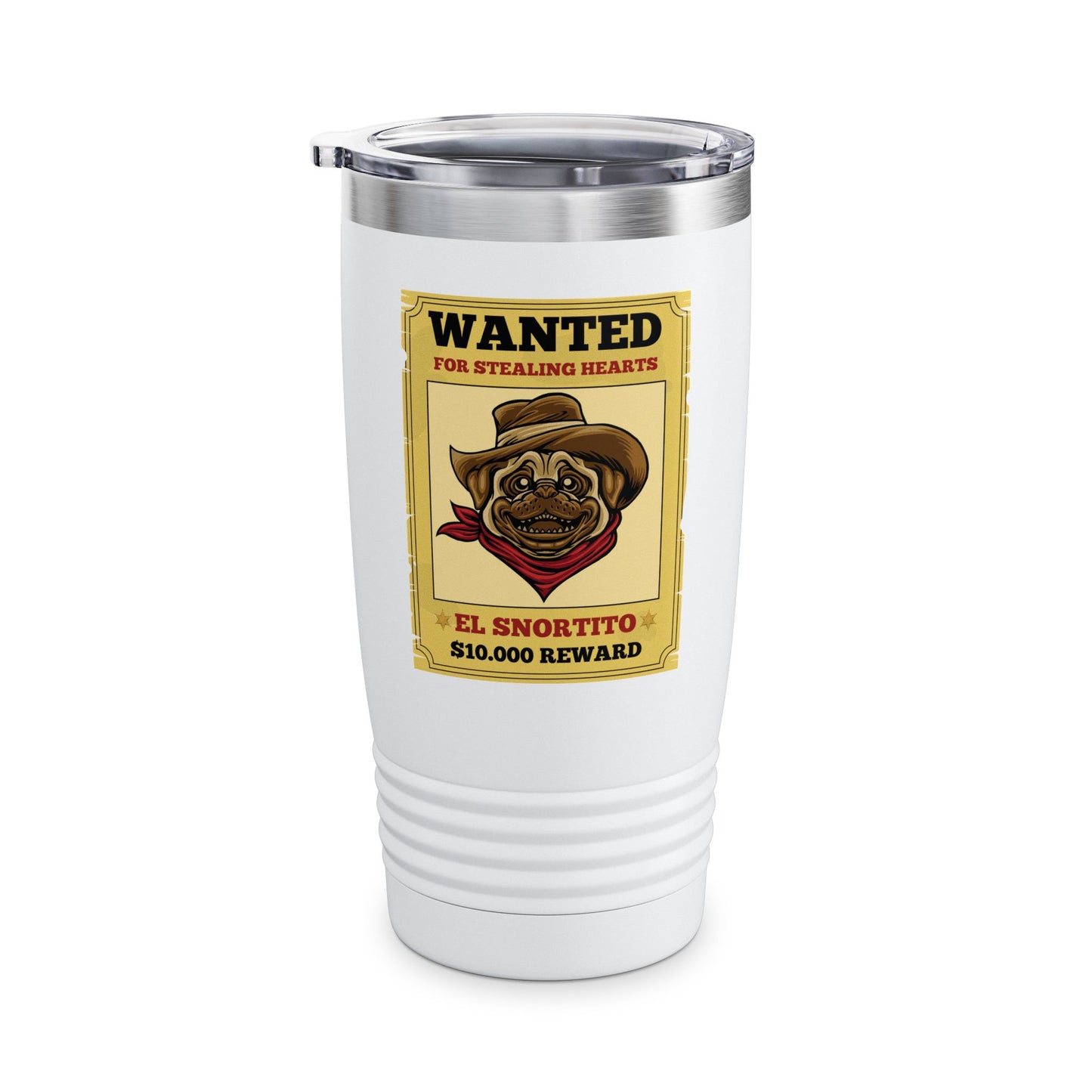 Vintage Pug Wanted Poster Cute Western Cowboy Funny Pug Dog Tumbler For Men Women Tumbler