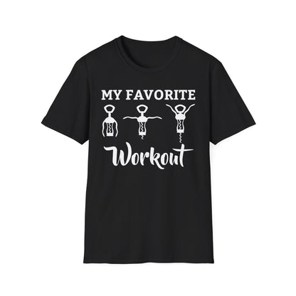 Funny My Favorite Workout Wine Lover Shirt Womens Exercise Tshirt