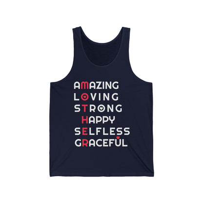 Mother Amazing Loving Strong Happy Selfless Graceful Mothers Day Mom Tank Tops