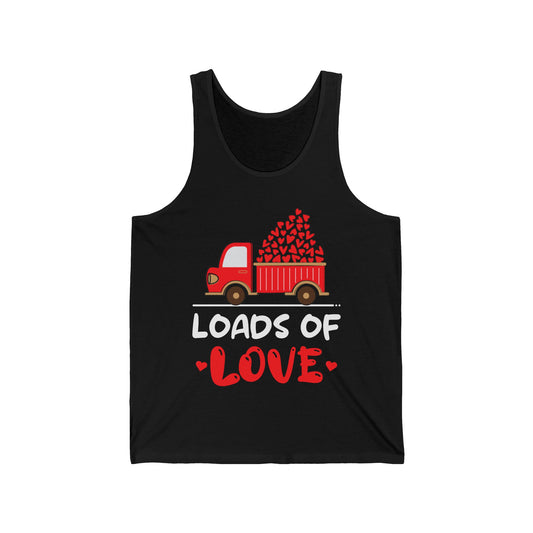 Funny Loads of Love Tractor Cute Valentines Day Truck Tank Top