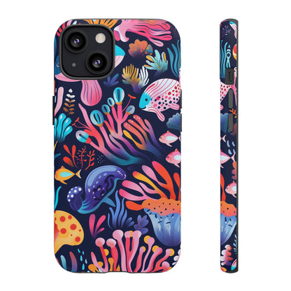 Underwater World Pattern iPhone 13 14 15 16 Pro Max Plus Case Wireless Charging Compatible Tough Cases Protection, Magnetic Phone Case for iPhone Classic Series