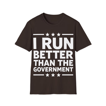 Funny I Run Better Than The Government Racerback Running Marathon T-Shirt