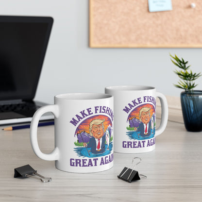 Make Fishing Great Again Trump 45 47 President Fishing Gift Coffee Mug