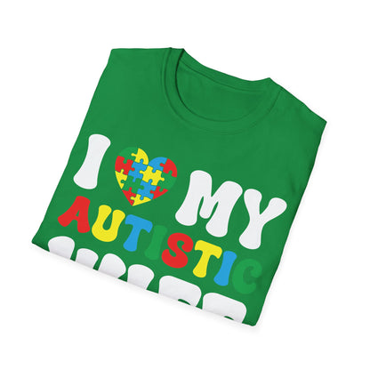 Funny I Heart My Autistic Wife I Love My Autistic Wife T-Shirt For Men T-Shirt