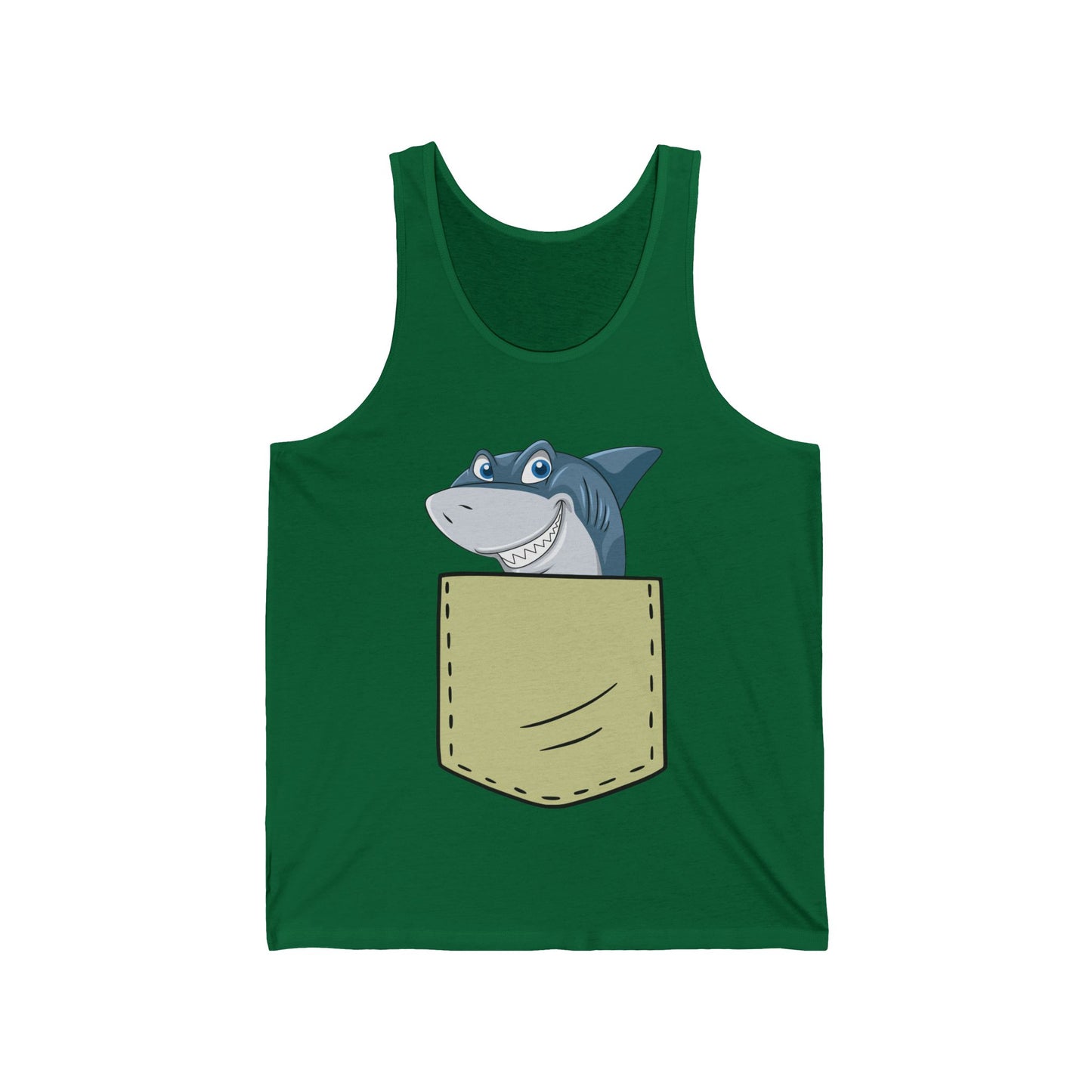 Cute Shark Pocket Animal Pets Funny Shark Gift Tank Top For Mens Womens Kids Tank Top