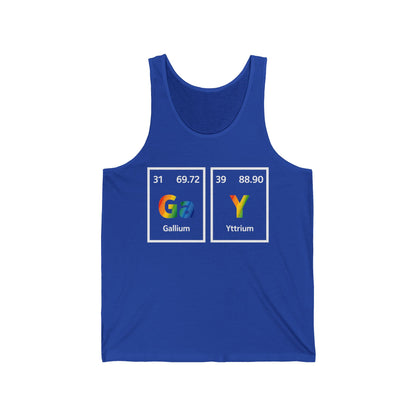 Gay Rainbow Periodic Table Gallium Yttrium Funny LGBT Pride Tank Top Men Women