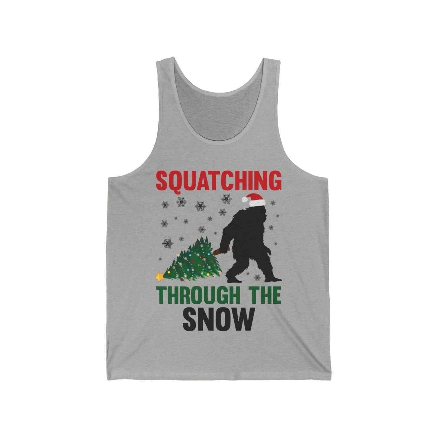 Squatching Through The Snow Funny Bigfoot Christmas Sasquatch Tank Top