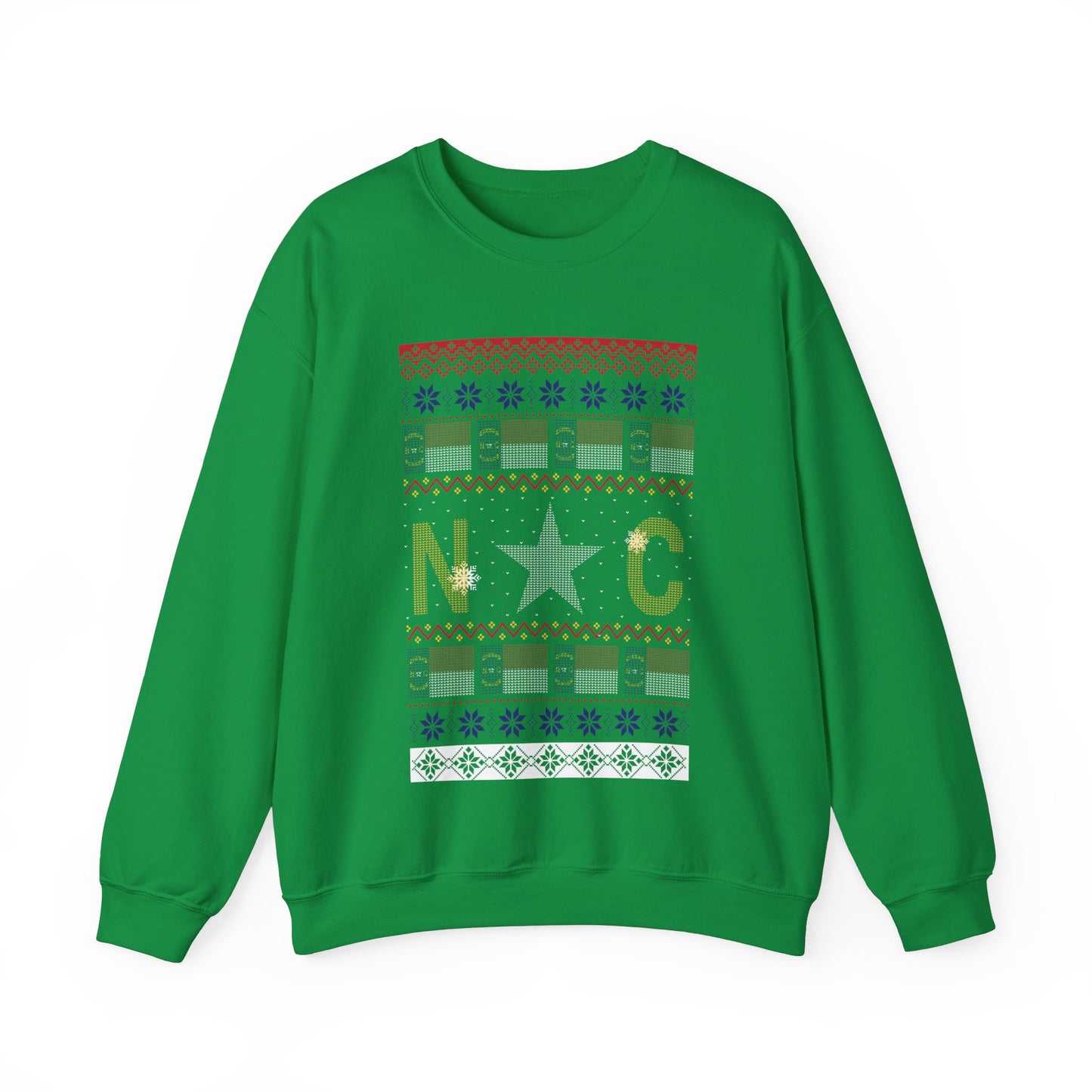 I Love North Carolina Christmas Santa, Reindeer Funny Ugly Christmas Jumper Sweatshirt