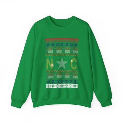 I Love North Carolina Christmas Santa, Reindeer Funny Ugly Christmas Jumper Sweatshirt