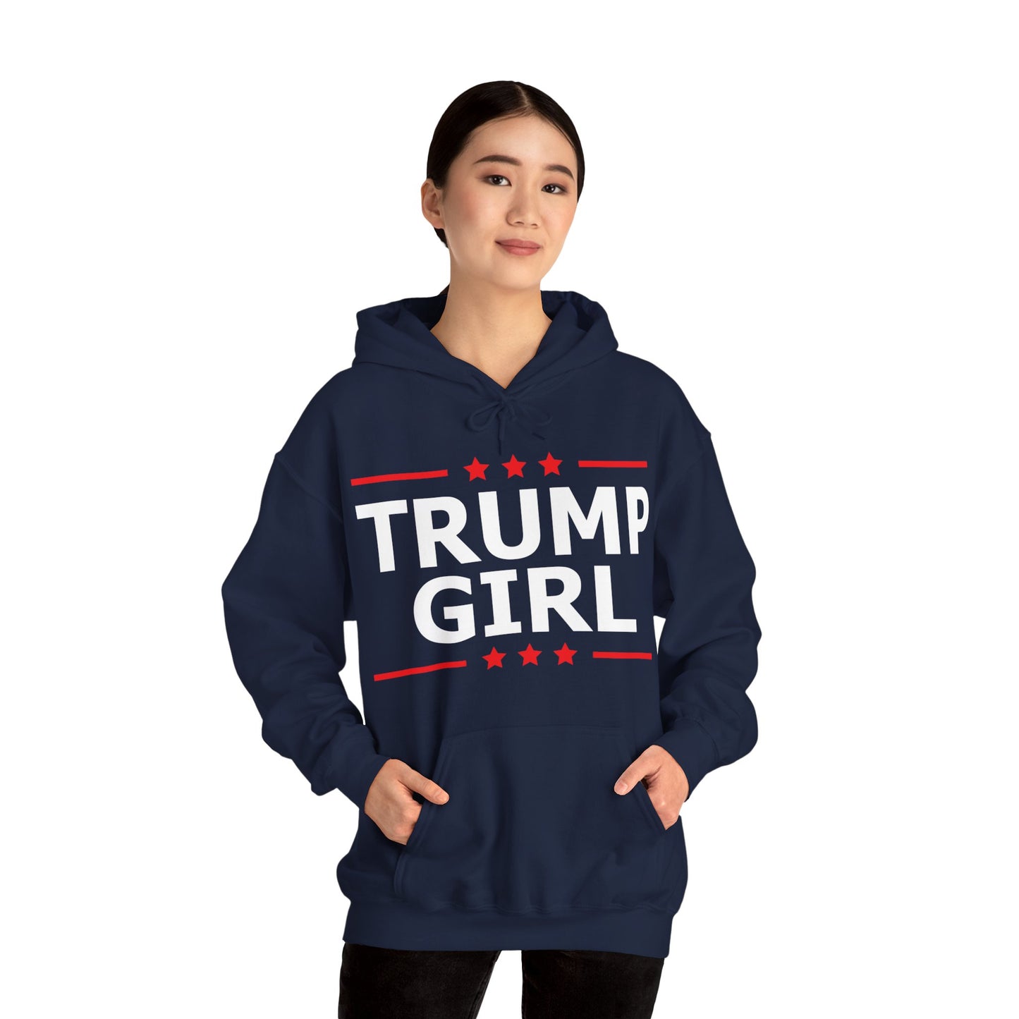 Cute Trump Girl Republican US Flag 2024 Vintage Vote Hoodie