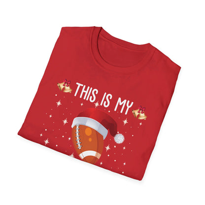 Funny This Is My Christmas Pajama Shirt Gift For Football Lover Xmas T-Shirt Men Women