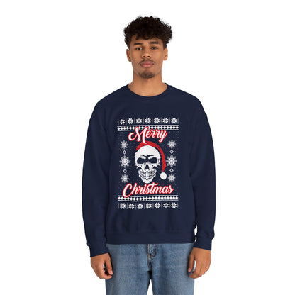 Merry Christmas Ugly Skull Holiday Xmas Jumper Crewneck Sweatshirt Sweater