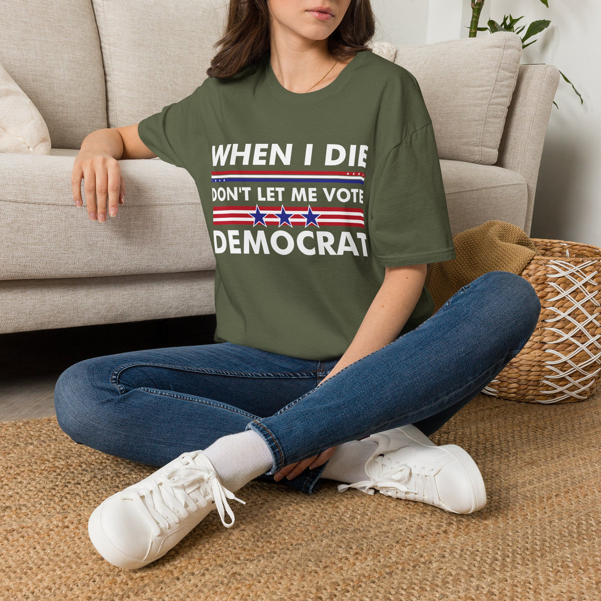 Funny When I Die Dont Let Me Vote Democrat Sarcastic T-Shirt Men Women