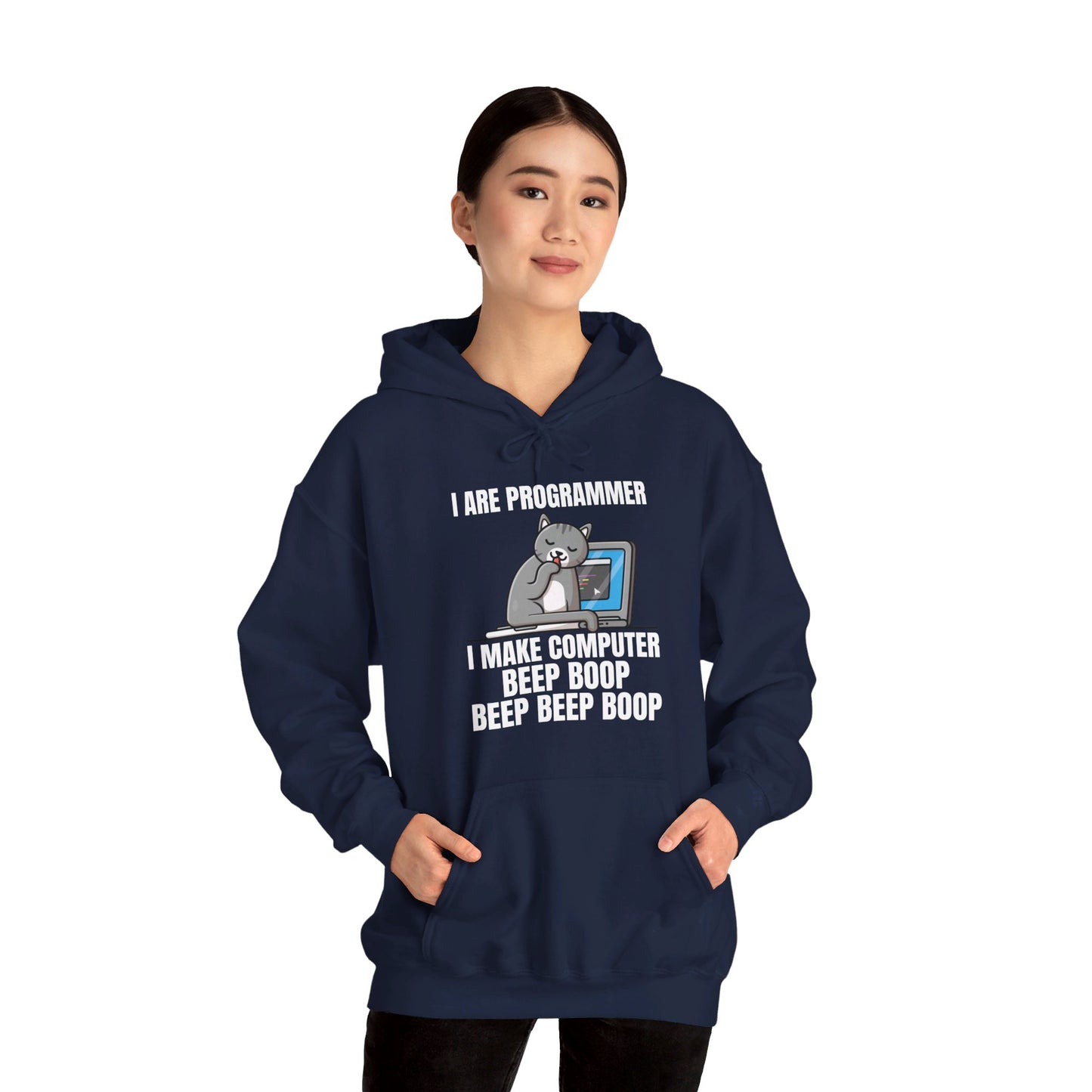 Funny I Are Programmer I Make Computer Beep Boop Cute Cat Hoodie For Men Women Hoodie