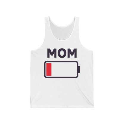 Funny Mom Tired Low Battery Mothers Day Tank Tops For Men Women