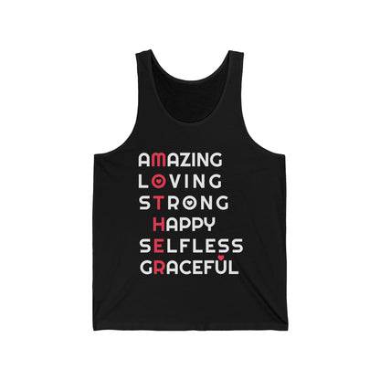 Mother Amazing Loving Strong Happy Selfless Graceful Mothers Day Mom Tank Tops