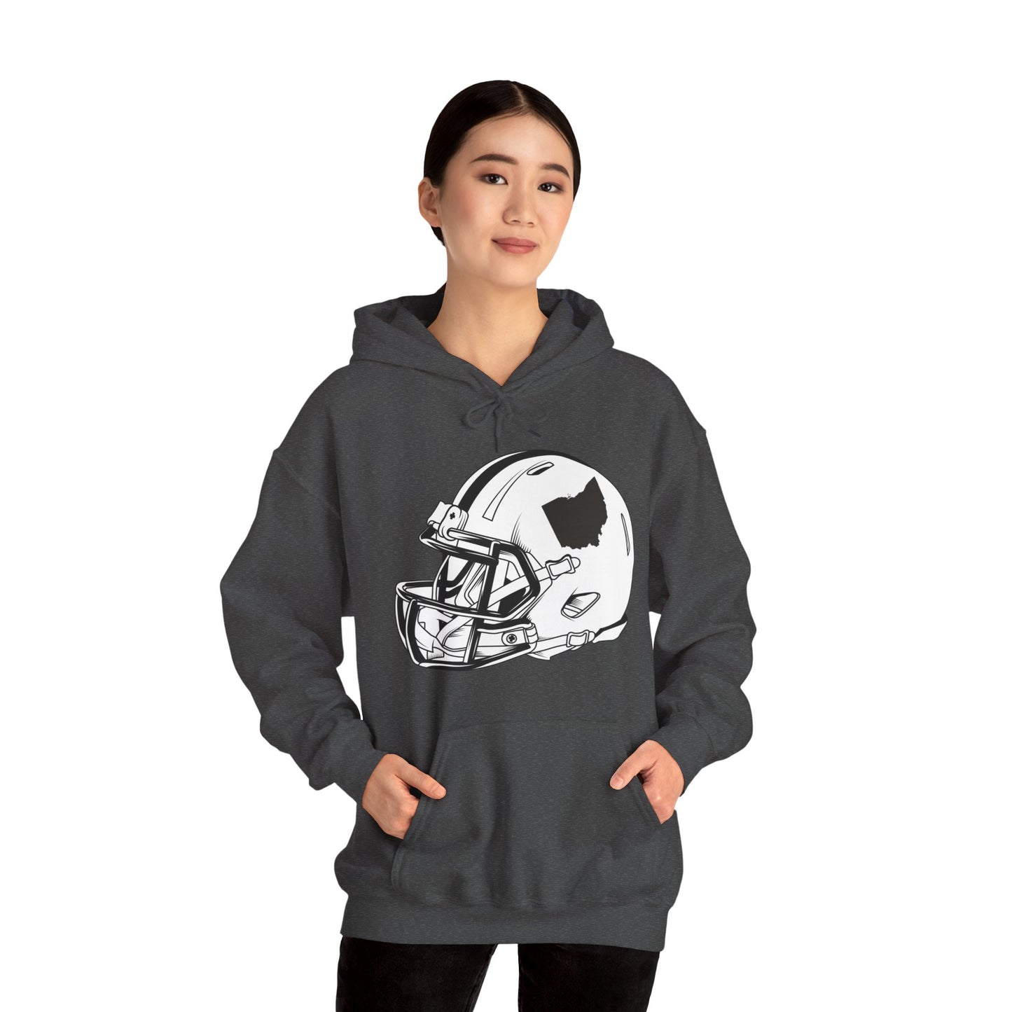 Vintage Football Helmet Hoody State of Ohio American Football Distressed Hoodie Men Women