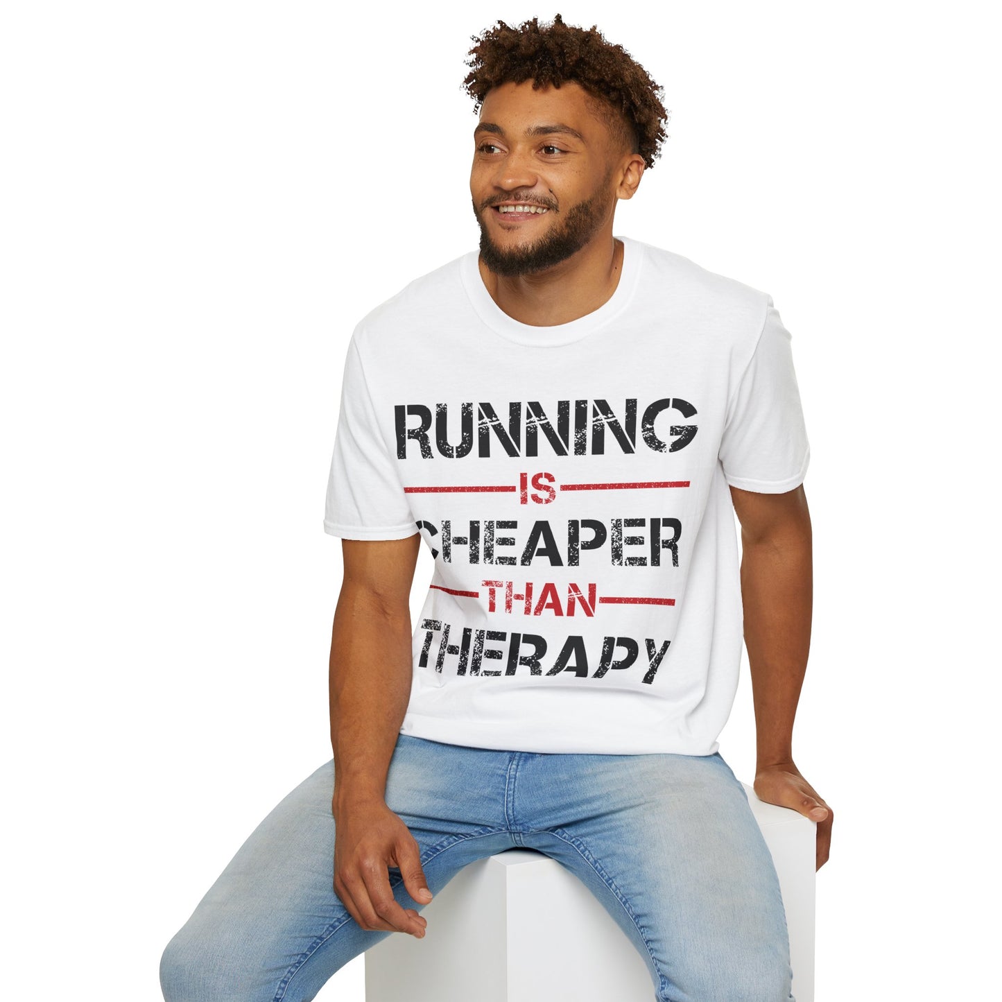 Funny Running Is Cheaper Than Therapy Exercise Gym T-Shirt