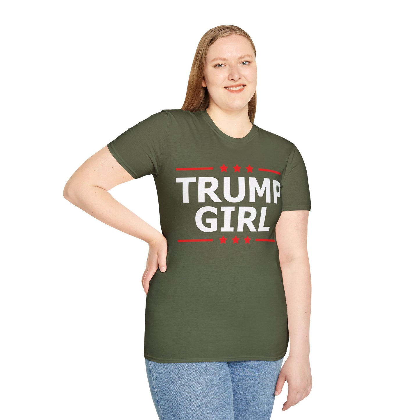 Cute Trump Girl Republican US Flag 2024 Vintage Vote T-Shirt