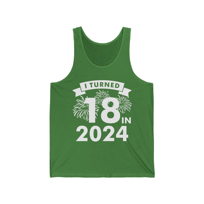 Funny I Turned 18 In 2024 18th Birthday Party Gift Tank Tops For Men Women