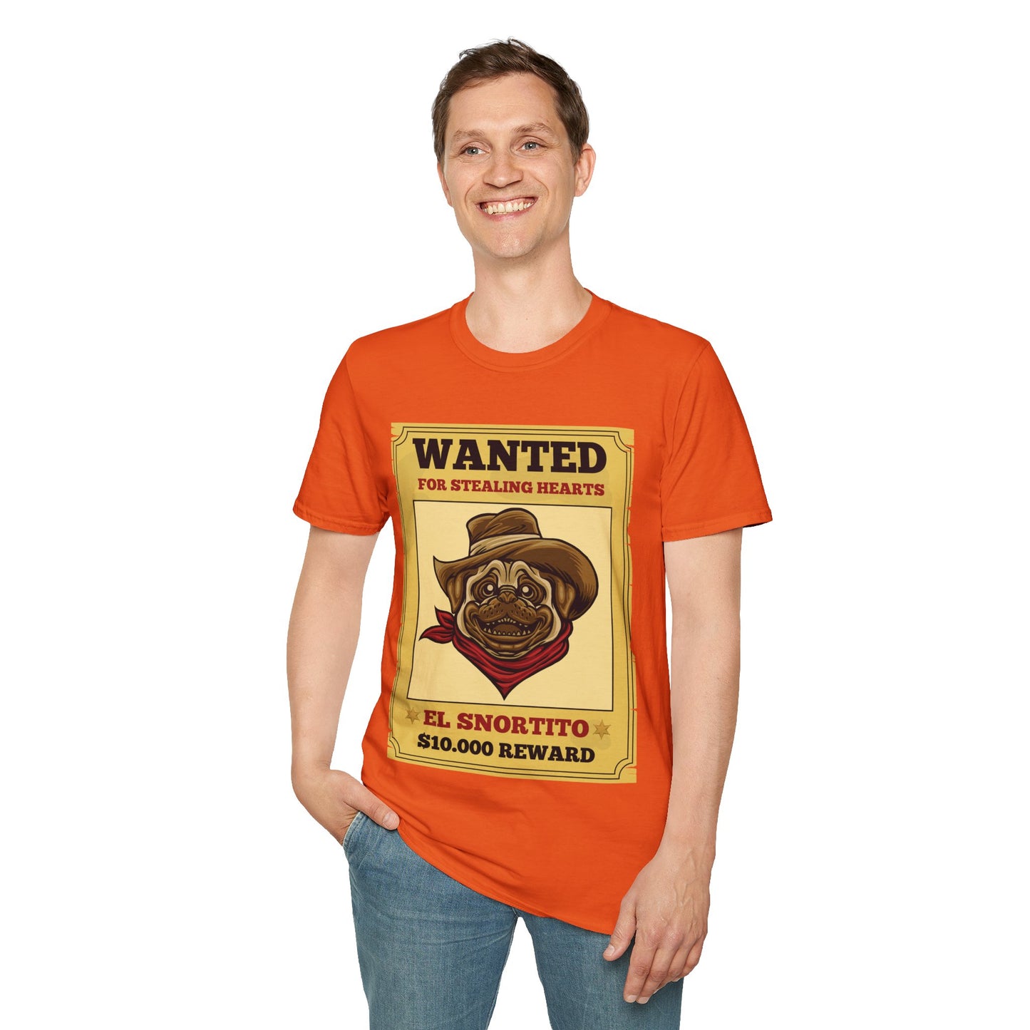 Vintage Pug Wanted Poster Cute Western Cowboy Funny Pug Dog T-Shirt For Men Women T-Shirt