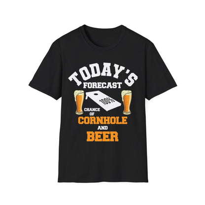 Funny Todays Forecast Corn Hole and Beer Sarcastic Beers Lover Cornhole Party