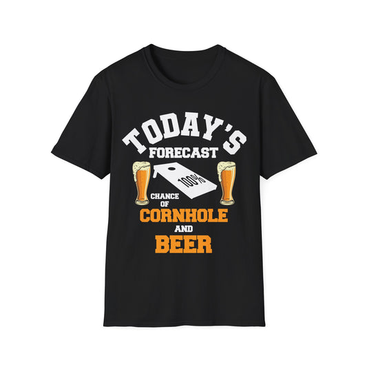 Funny Todays Forecast Corn Hole and Beer Sarcastic Beers Lover Cornhole Party