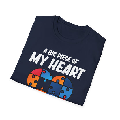 Big Peice Of My Heart Autism Awareness Sister Brother Autistic Kids Awareness T-Shirt