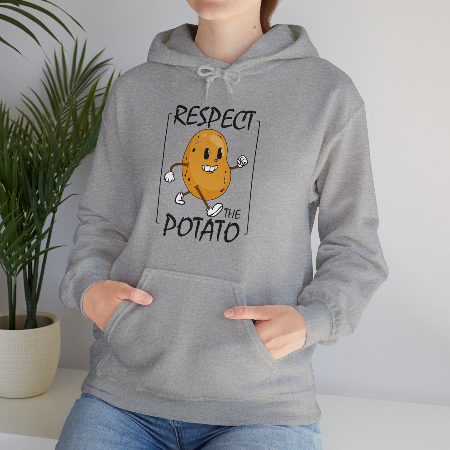 Funny Respect The Potato Gift Men Cute Root Vegetable Lovers Vegan Hoodie For Men Women Hoodie