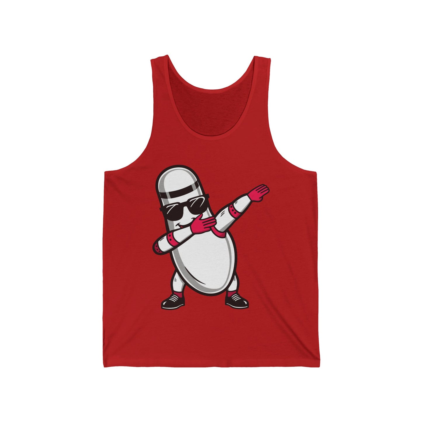 Funny Bowling Pin Dabbing Sunglasses Bowler Player Tank Top For Men Women Tank Top