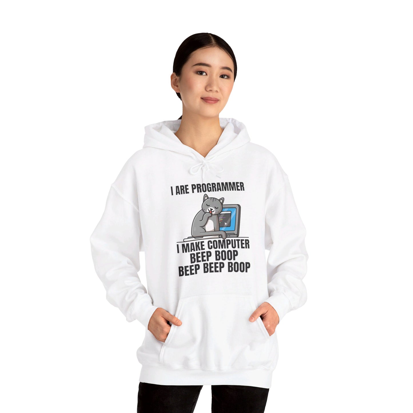 Funny I Are Programmer I Make Computer Beep Boop Cute Cat Hoodie For Men Women Hoodie